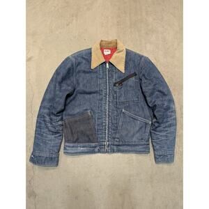 VTG 60-70 Lee Denim Jean Jacket 91B 36R Quilted Teardrop Talon Custom Honeycomb